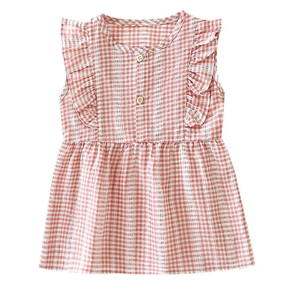 Sanlutoz Cute Princess Baby Girls Dress Comfortable Fashionable Sleeveless Kids Clothing Korean Style