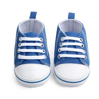 0-12 Months Baby Boys Canvas Shoes Cute Newborn Infant Toddler Crib Sneakers Little Girl Soft Sole Floor First Walkers TS111