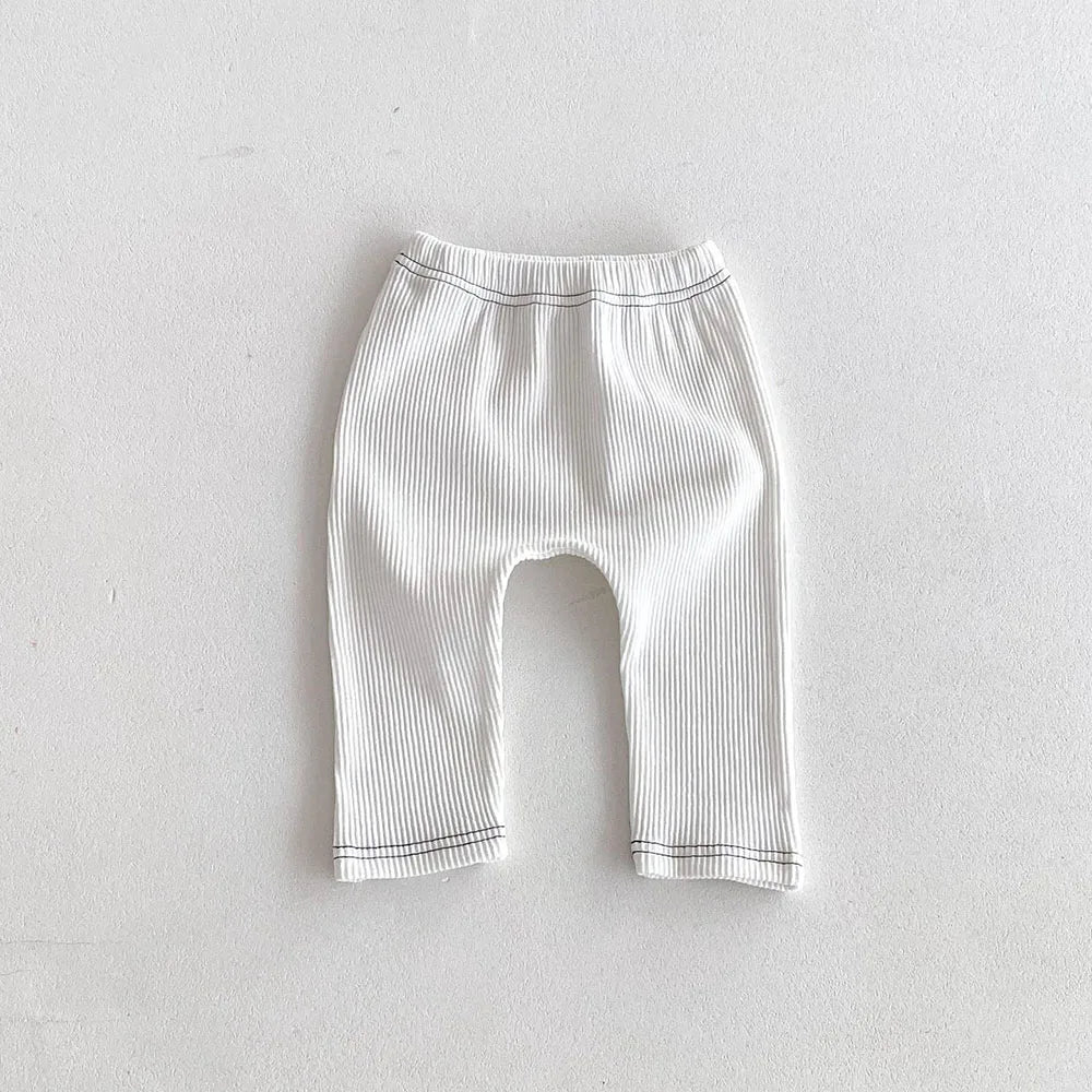 MILANCEL 2026 Autumn Baby Pants 0-3 Y Korean Style Toddler Girls Solid Big PP Leggings Infant Boys Cotton Slim Fit Trousers