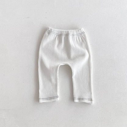 MILANCEL 2026 Autumn Baby Pants 0-3 Y Korean Style Toddler Girls Solid Big PP Leggings Infant Boys Cotton Slim Fit Trousers