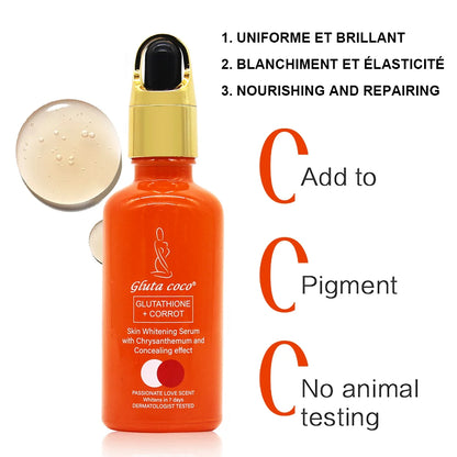 Glut Master GLUTATHIONE+CORROT Skincare Set Lightening Moisturizing Exfoliating Smooth Speedy Glowing skin for Dark Skin Women