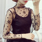 Women Daisy Print Lace Sheer Tops Sexy Tees Long Sleeve Thin Mesh Shirts Fashion Ladies Top 2026 Summer Sunscreen Blouse