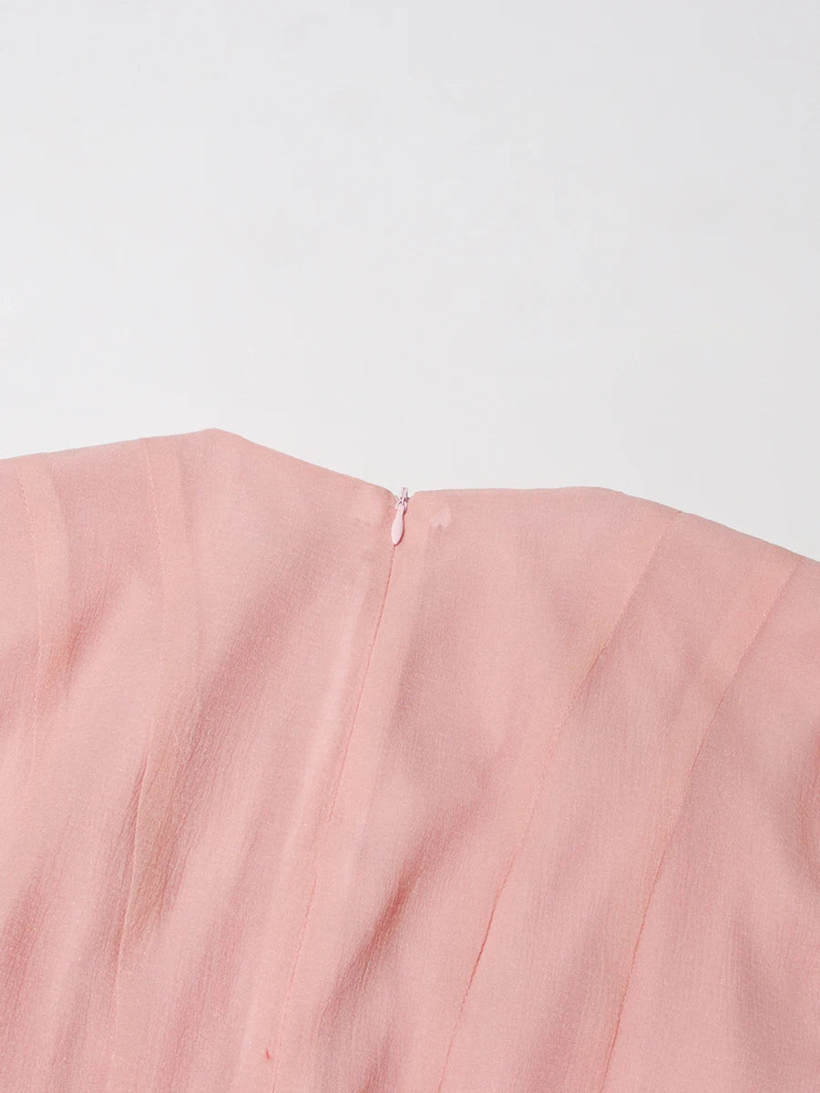 Girl's Dress Irregular Pleated Patchwork Fashion Long Lantern Sleeve Waist Cinching Mini Dress 2025 New