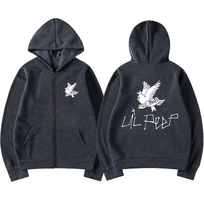 Lil Peep Cry Baby Logo Print Zipper Hoodie Men Women Casual Oversized Zip Up Fashion Hoodies Warm Hipster Zip Up Hoody Jackets