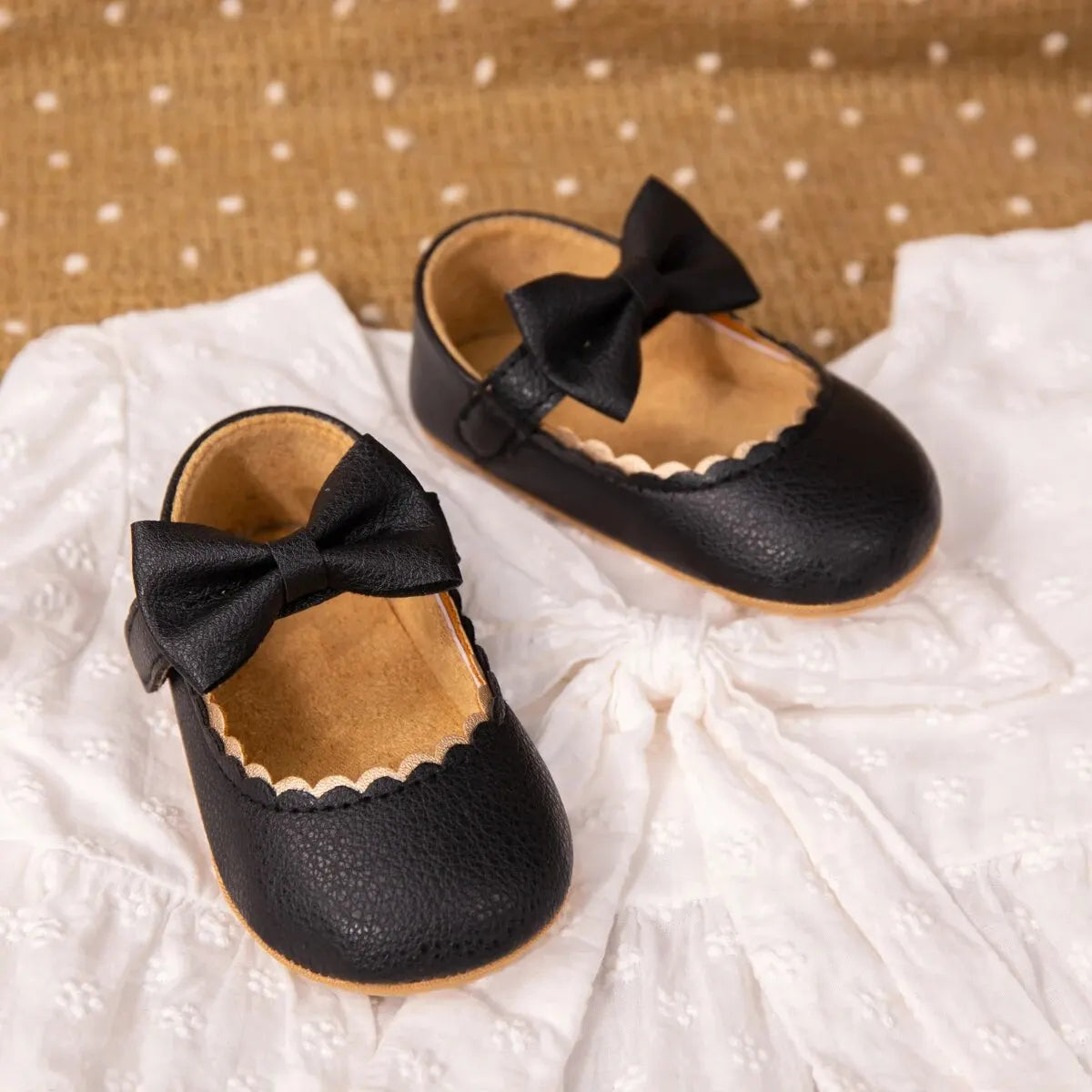 2025 New Baby Girls Shoes Bowknot Party Dress First Walker Anti-slip Non-slip Rubber Sole Infants Girl Crib Shoes