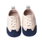 Infant Baby Girls Boys Canvas Shoes First Walkers Shoes Non-slip Contrast Color Sneakers Tie-up Newborn Sport Shoes