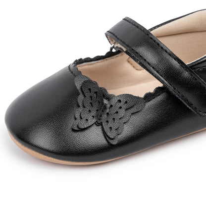 Girls Princess Shoes Bowknot Rubber Sole Anti-slip PU Leather Baby Shoes Newborns First Walkers Crib Shoes Spring Autumn