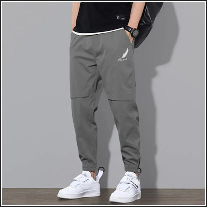 Men Pants Soft Fabric Multi Pockets Elastic Waist Spring Summer Cargo Pants Wear-resistant Jogger Trousers Simple Clothes