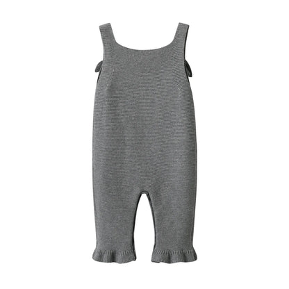Toddler Newborn Baby Girl Jumpsuit Suspenders Costumes Outfit Knit Bodysuit Solid Color Sleeveless Knitted Sling Autumn Winter