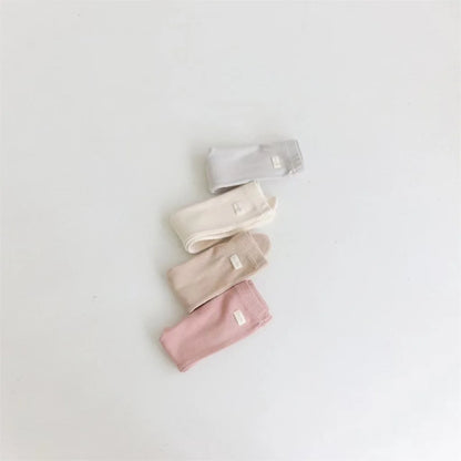 Spring Autumn Toddler Solid Bind Foot Pantyhose Boy Infant Simple Patch Leggings Girl Baby Cotton Home wear Pants Kid Trousers