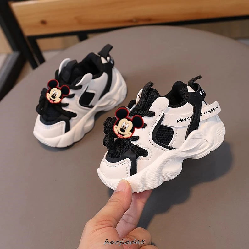 Mickey Minnie Baby Toddler Shoes For Boys Girls Breathable Mesh Little Kids Casual Sneakers Non-slip Children Sport Shoes