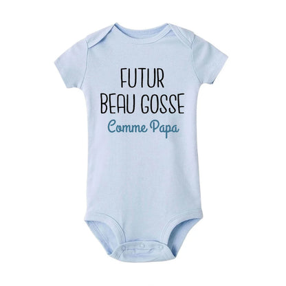 Handsome Like Daddy Newborn Baby Summer Bodysuit Infant Body Short Sleeve Baby Boy Jumpsuit Funny Cute Toddler Bodysuit Outfits