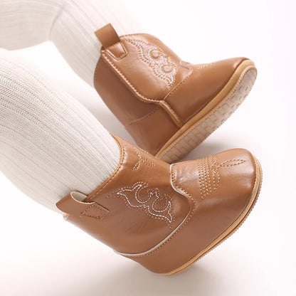 Baby Boots Made Of Soft PU and High-quality Cotton 2026 New Autumn and Winter Short Boots With Rubber Soles and Anti Slip Baby