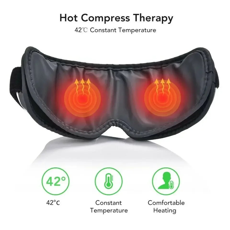 Smart Eye Massager Electric Bluetooth Airbag Vibration Hot Compress Air Pressure Eye Care Massager Relaxation Massage Glasses