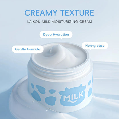 Milk Skincare Set - Hypoallergenic and Moisturizing | Facial Cleanser + Essence + Face Cream + Hair Band + Cleansing Brush