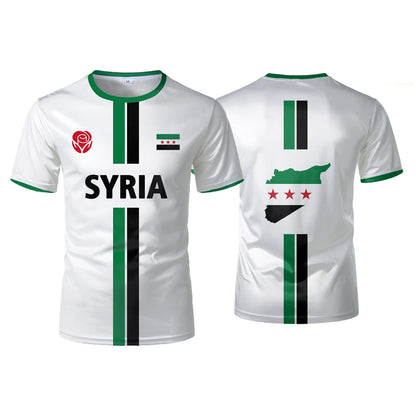 New Syria Football Jersey Men's Sports T-shirts Syrian Flag Street Oversized Tops Unisex Casual Graphic T-shirts Men's Gifts