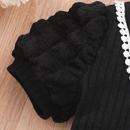 2026 Midi Dress Kids Girl Clothes Summer Short Sleeve Baby Girl Bodycon Dress Party Children Wrap Tight Dress 3 4 5 6 7 8 Years