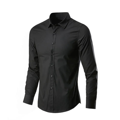 Men's Formal Shirt Long Sleeve Non-Iron Business Slim Fit Korean Work Men White Casual Dress Suit Shirt 2026 Autumn S-5XL