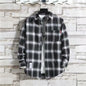 Spring New Korean Style Plaid Shirts Men's Handsome Long-sleeved Loose Casual All-matching Shirt Coats 2026 Trend Men's Clothing