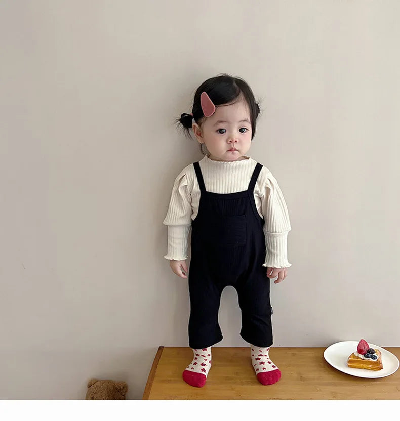 2025 Spring New Baby Girl Sleeveless Romper Cotton Infant Toddler Solid Casual Overalls Girls Trousers Children Strap Jumpsuit