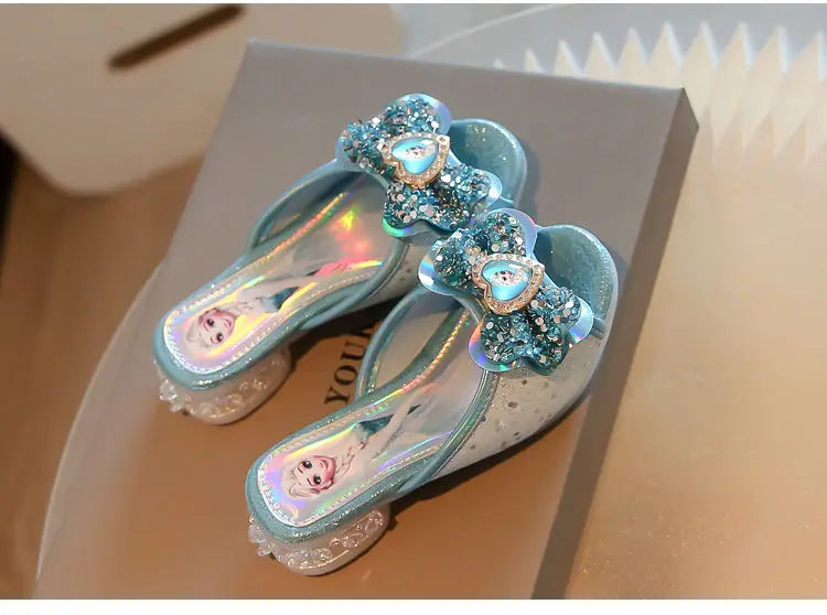 Disney Frozen Elsa Shoes For Girls Children Cartoon Princess Flats Kids Beach Home Shoes Inside Outside Slippers Size 26-36
