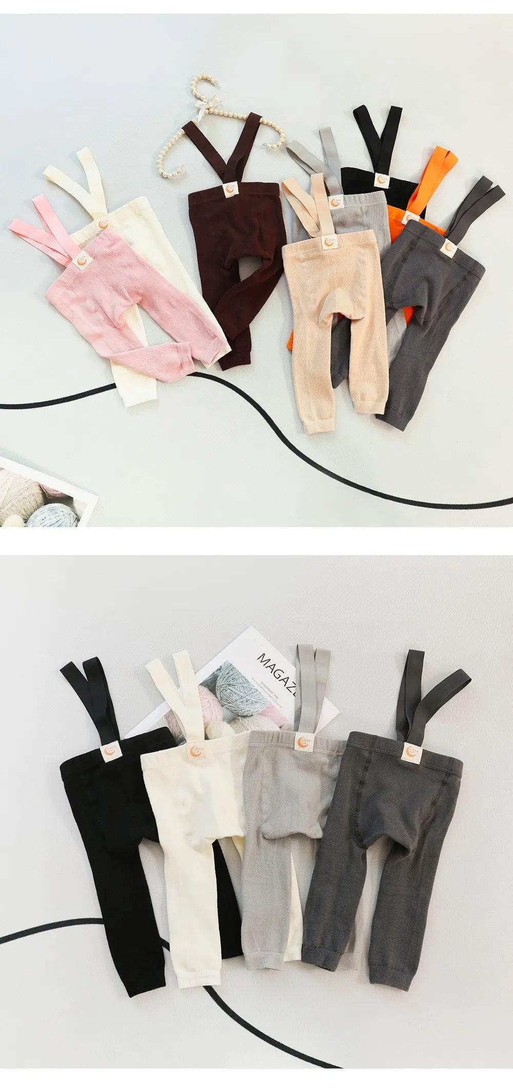 2025 Spring Fashion Boy Baby Solid High Waist Overalls Girl Children Cotton Leggings Infant Casual Suspenders Pants Kid Trousers