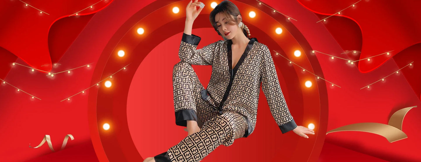 Summer Cool Ladies Faux Silk Polyester PJ Sexy Sling Pajama Sets Home wear Women's Pajamas Female Sleepwear Home wear Gift for GF