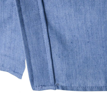 Men's Denim Shirts 2025 Long Sleeve Men Dress Shirt Fashion Slim Fit Style Navy Blue Jeans Male Shirt Long sleeve Shirt For Men