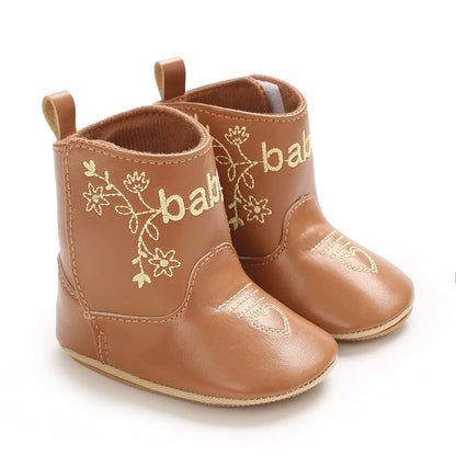 Baby Boots Made Of Soft PU and High-quality Cotton 2026 New Autumn and Winter Short Boots With Rubber Soles and Anti Slip Baby