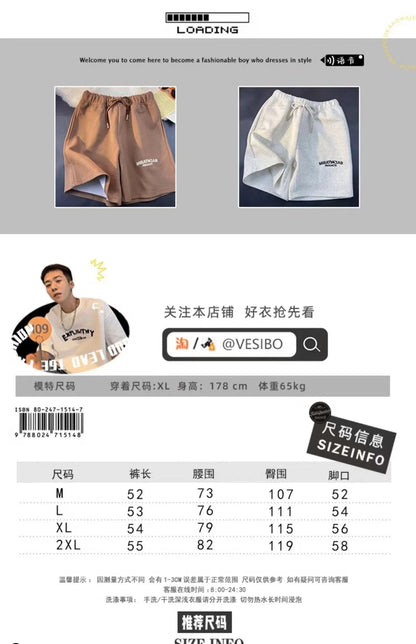 Summer New Leisure Fashion Sports Shorts Street Man Fashion Minimalist Sports Beach Pants Letter Embroidered Cotton Shorts