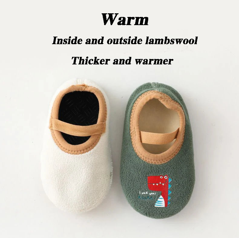 Baby Anti-slip Socks Cute Kids Slippers Newborn Warm Crib Floor Shoes with Rubber Sole for 0-24Month Children Boy Toddler Shoes