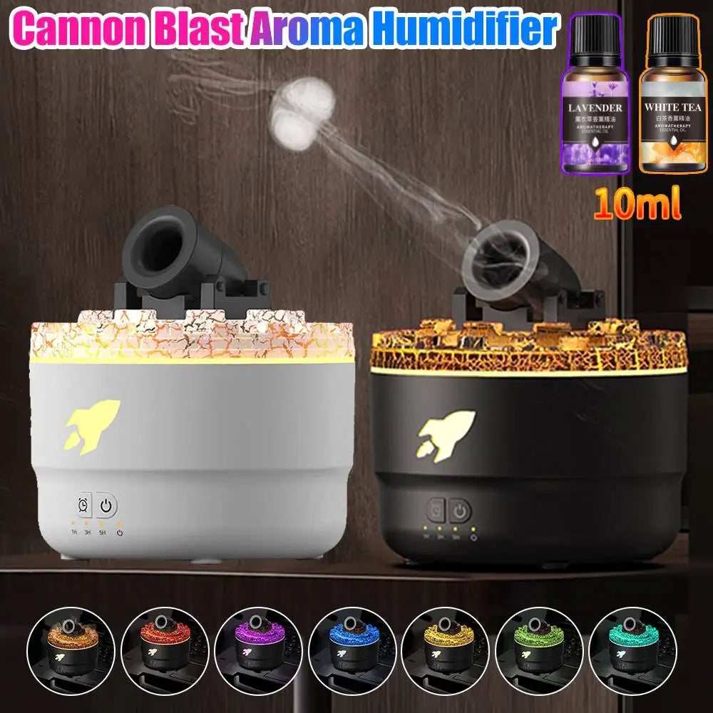 Cannon Blast Aroma Humidifier Volcanic Crack Light Cannons Humidifier Essential Oil Diffuser Aromatherapy Humidifier Diffuser