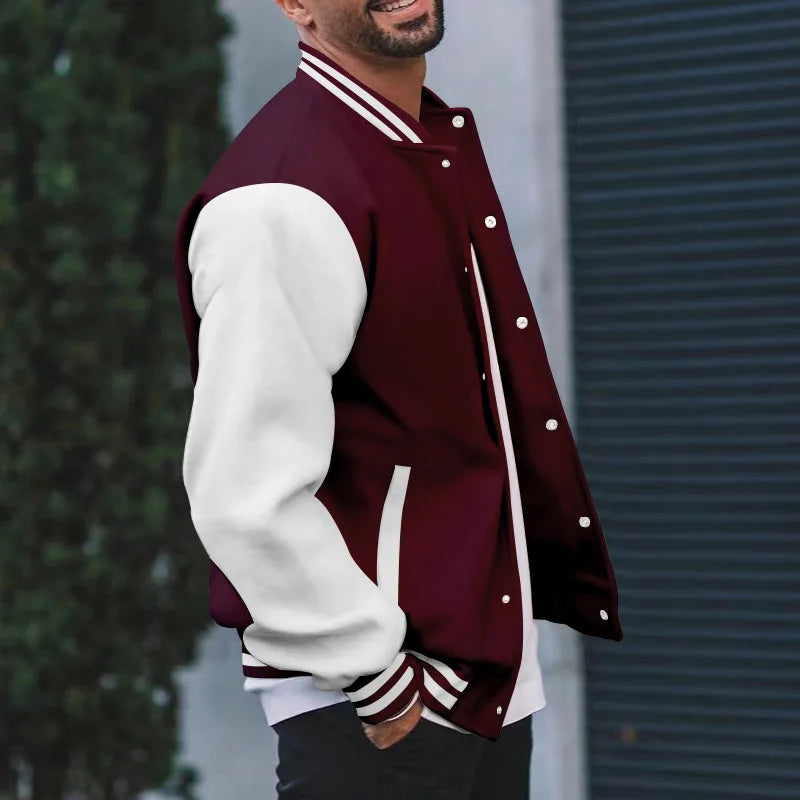 2026 New Loose Trendy Brand Baseball Jersey  Men Fashion Bomber Jacket Men's Casual Plus Size Tops Street Men's overcoat