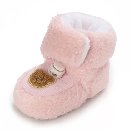 Winter Snow Baby Boots Cute Bear Warm Booties For Kids Soft Sole Infant Newborn Toddler Baby Girl Shoes