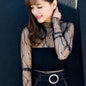 Women Daisy Print Lace Sheer Tops Sexy Tees Long Sleeve Thin Mesh Shirts Fashion Ladies Top 2026 Summer Sunscreen Blouse