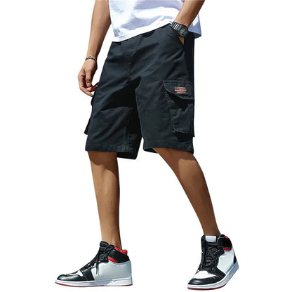 2025 New Summer Men Trend Cargo Shorts Men's Letter Print Pocket Shorts Fashion Casual Straight Shorts Male Ropa Hombre