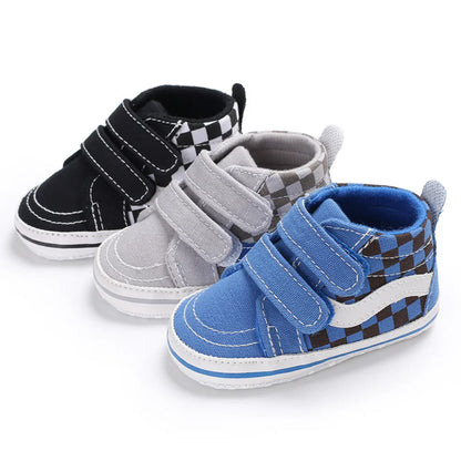 Meckior New Baby Canvas Sneakers Anti-slip Soft Plaid Baby Boy Girl Shoes Newborns First Walkers Infant Baby Unisex Casual Shoes