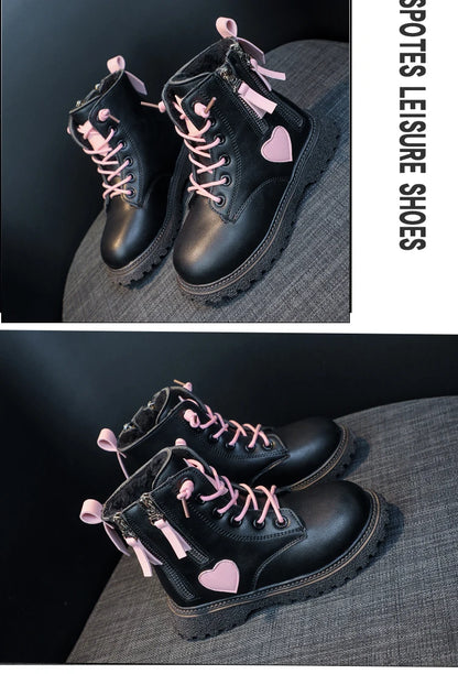 Girls Ankle Boots 2025 New Autumn and Winter Fashion Double Zip Beautiful Princess Non-slip Performance Boots for Catwalk Casual