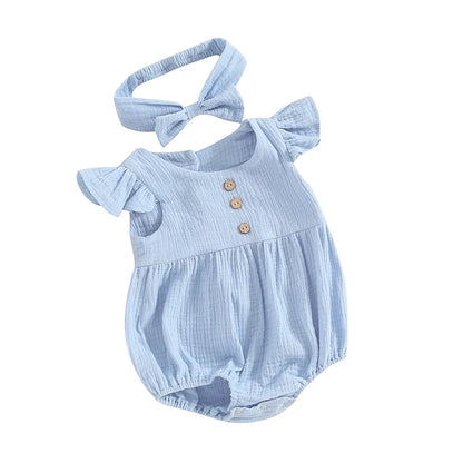 0 to18 Months Baby Girl Clothes White Romper Cute Newborn Clothes Cotton Linen Bodysuit Spring Infant Outfit Baby Items