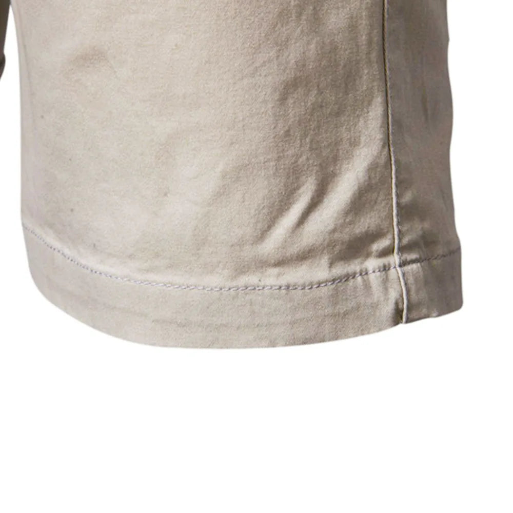 2026 Men Shorts Summer Cotton Middle Waist Male  Casual Business Men Shorts Printed Beach Stretch Chino Classic Fit Short Homme