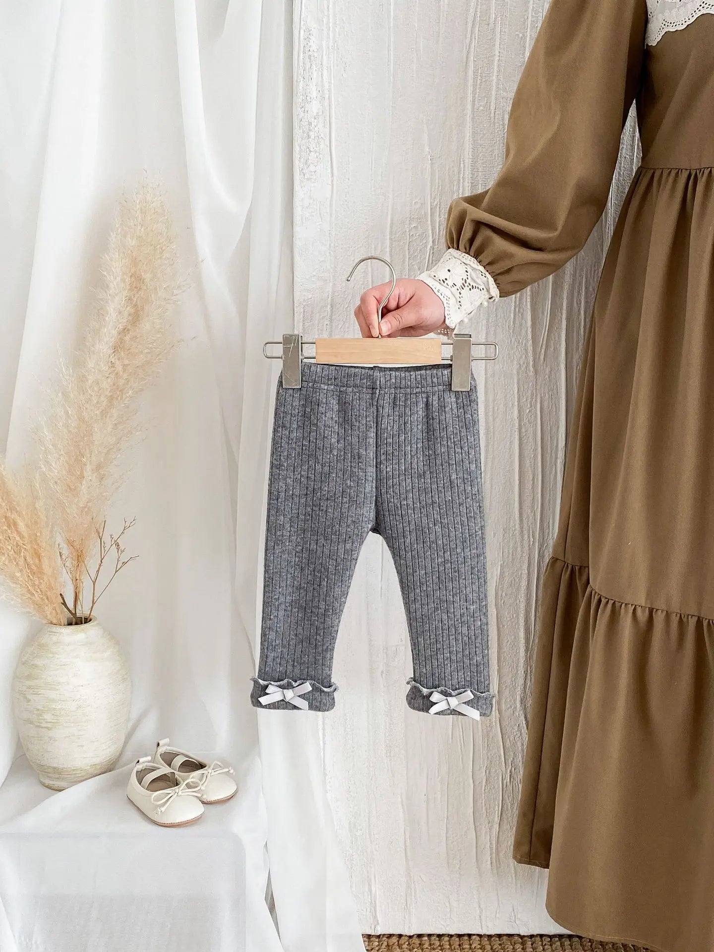 2025 Winter New Baby Plus Velvet Thick Leggings Cotton Girls Cute Bow Warm Trousers Infant Fleece Casual Pants Toddler Clothes
