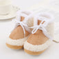 Baywell Baby Boots Newborn Winter Plush Snow Booties for Infant Boys Girls Soft Comfortable Lace Up Warming Shoes