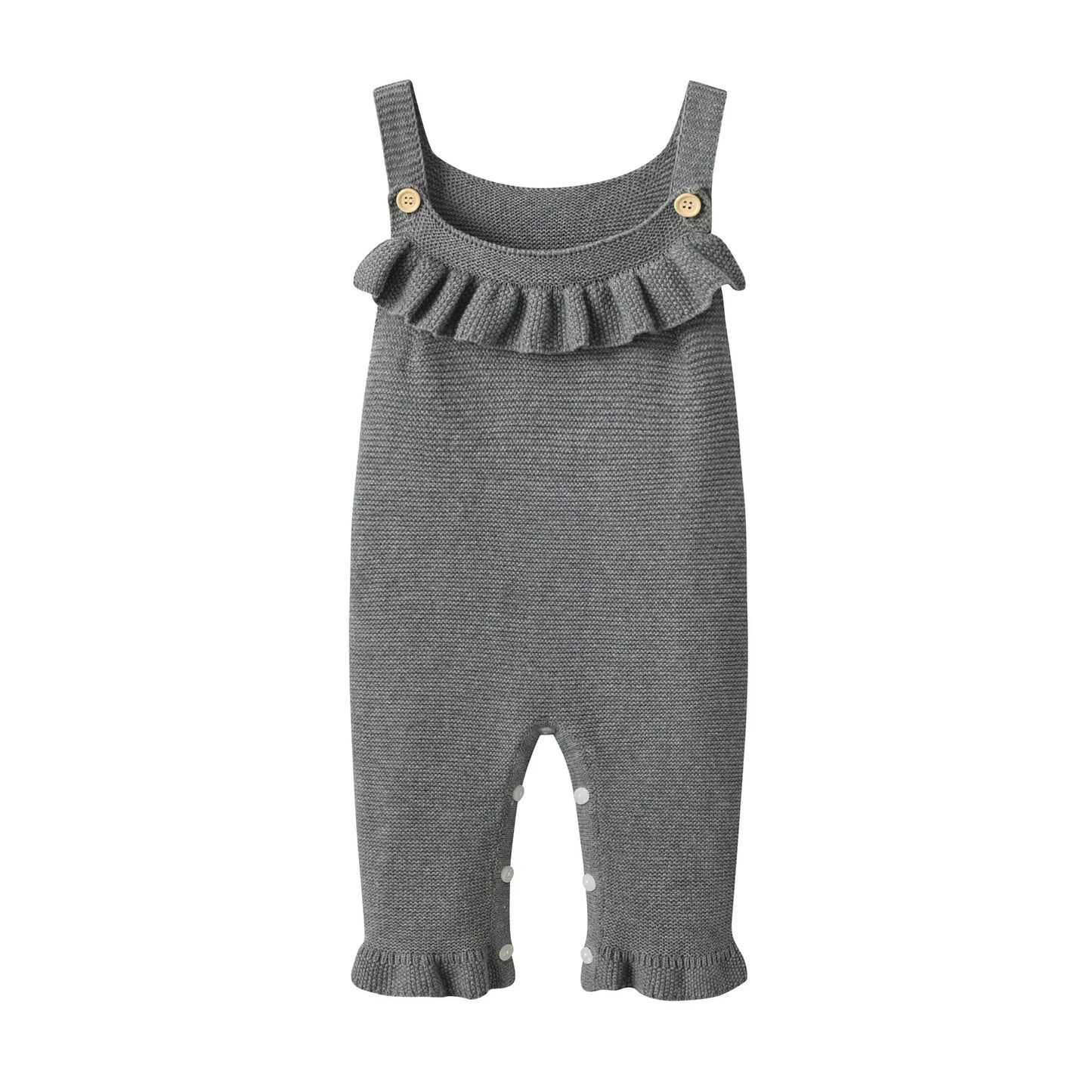 Toddler Newborn Baby Girl Jumpsuit Suspenders Costumes Outfit Knit Bodysuit Solid Color Sleeveless Knitted Sling Autumn Winter