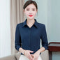 Blue Shirt Women Tops Long Sleeve Blouse Office Ladies Tops Casual Button Up Slim Work Shirts Work Korean Spring Blouse