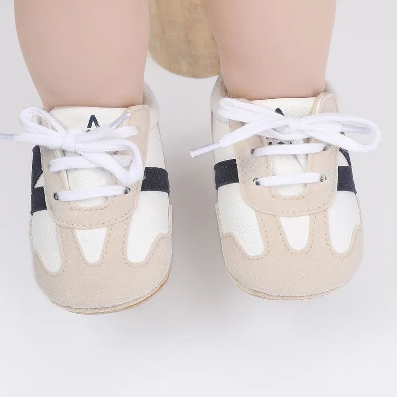Newborn Baby Sneakers Letter Patchwork Baby Casual Shoes Anti-slip Hundred Toddler Baby Boys Girls Shoes 0-18 Months