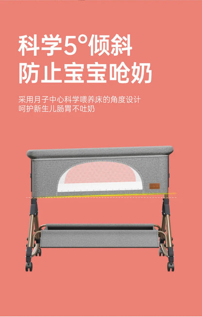 Baby Crib Newborn Small Bed Splicing Large Bed Cradle Bed Sleeping Basket Movable Foldable Portable And Multifunctional