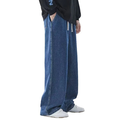 2026 Hot Selling Korean Men's Casual Long Denim Classic Men's Straight Leg High Street Denim Wide Leg Pants