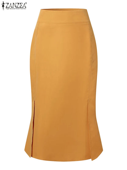 ZANZEA Package Hip High Waist Fishtail Skirts Elegant Women Evangelical Knee-length Saias Office Mermaid Skirts Fashion 2026