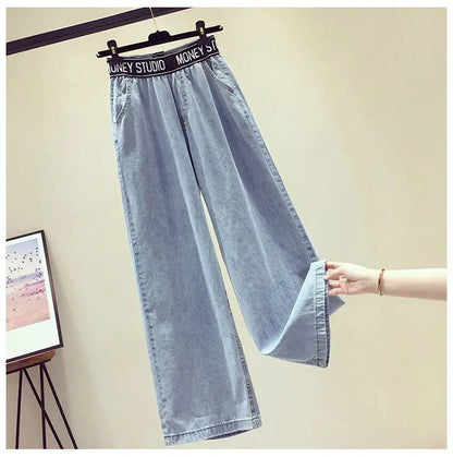 2026 Summer New Stitched Chiffon Shirt Female Set Elegant Women's Jeans Casual Blouse Two Piece Set Ladies Tracksuits