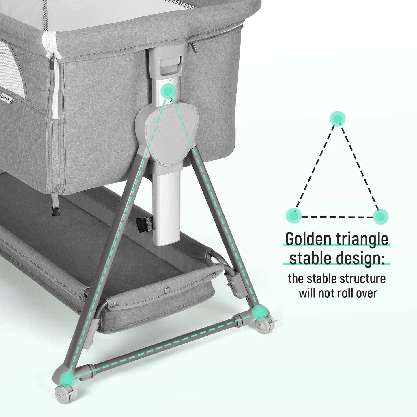 Bassinet for Babies Large Volume and Mobile with Storage Basket Bedside Sleepers for 0 to 6 Months Baby Infants